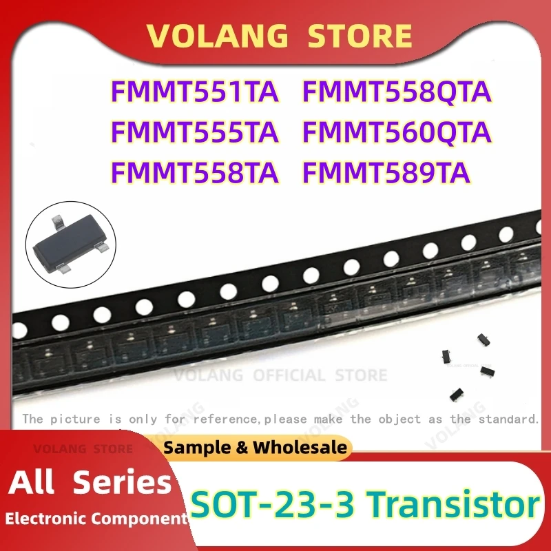 5Pcs/Lot BJT Bipolar Junction Transistor SOT-23-3 Chip FMMT551TA SOT-23-3 FMMT558QTA FMMT555TA FMMT560QTA FMMT558TA  FMMT589TA