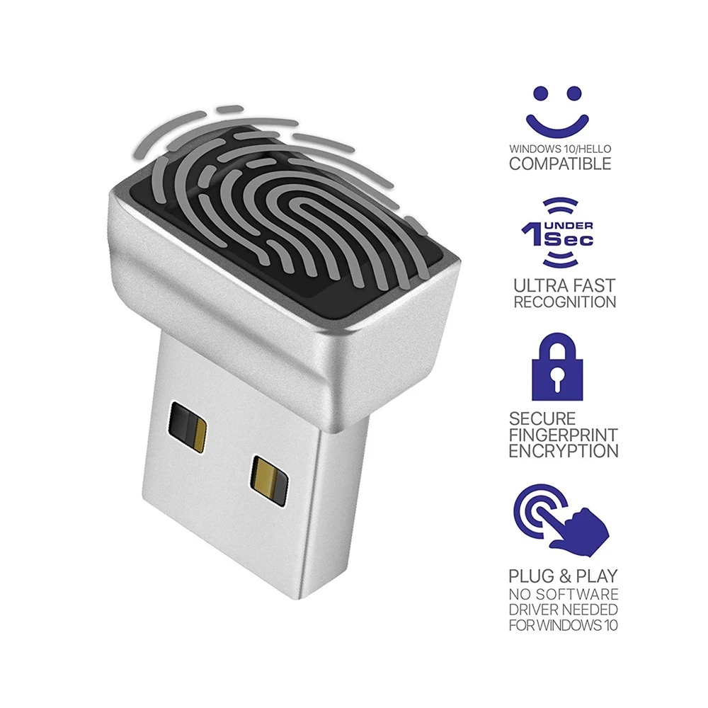 

USB Fingerprint Reader Module Device For Windows 10 Hello 11 Biometrics Security Key