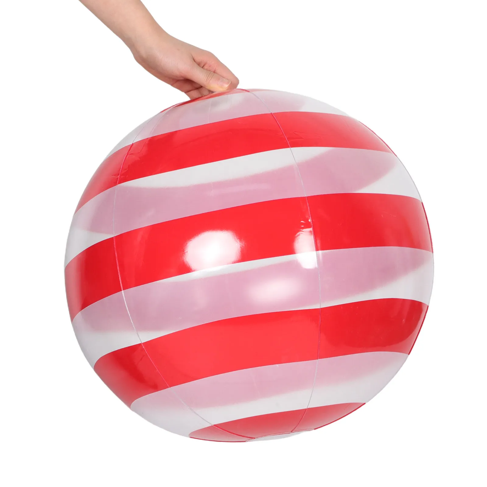 

Надувной пляжный мяч с прозрачными полосками для летних вечеринок, украшения для бассейна, легкое надувание и сдувание, семейные развлечения