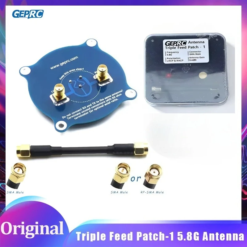 GEPRC Triple Feed Patch-1 5.8G 9.4DBI Circular Polarized FPV Antenna Compatible RHCP LHCP for RC Fatshark Skyzone FPV Goggle DIY