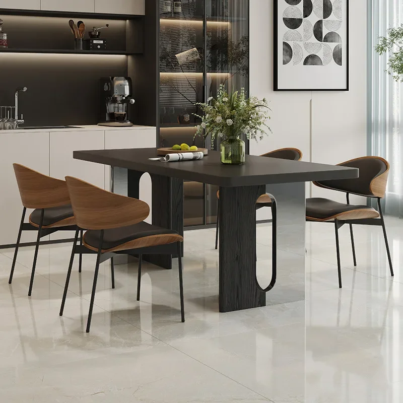 Modern and simple dining table, light luxury and high-end hanging thickened, rock slab dining table rectangular dining table