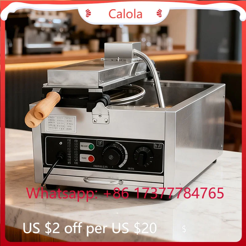 220V Commercial Coin Shape Waffle Machine 4Pcs Gold Coin Cheese Mini Waffle Mold Baker
