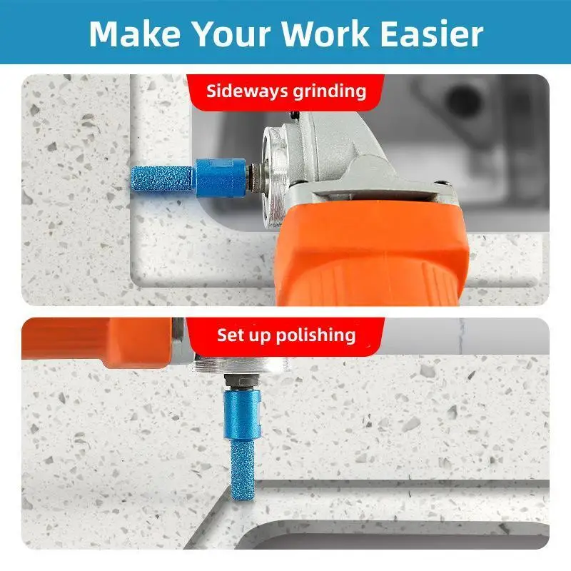 

4 шт. угловая шлифовальная машина, набор наждачных фрез с резьбой M10x1,5 мм для мрамора, кварца и различных применений для обработки камня