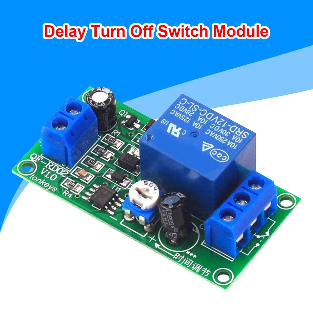 NE555 Time Delay Relay Module Timer Relay for Switch Board 12V DC 0-60s Adjustable