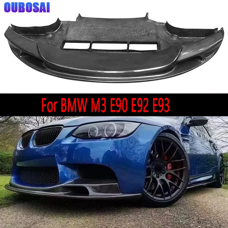 For BMW M3 E90 E92 E93 2005-2012 Carbon Fiber Front lip Car Front Bumper Diverter Spoiler Diffuser Front lip chin 06-11 body kit