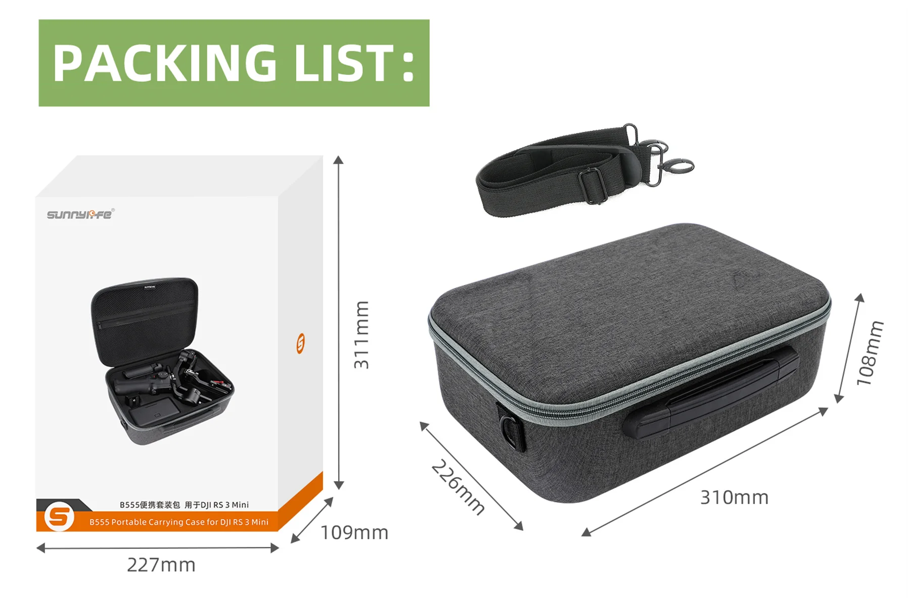 Gobesty Bolsa De Almacenamiento Para DJI Mini 3 Pro – Funda Cruza De EVA Y Nailon – Protectora Contra Golpes Y Salpicaduras – Práctica Mochila De Hombro Para Dron Y Accesorios