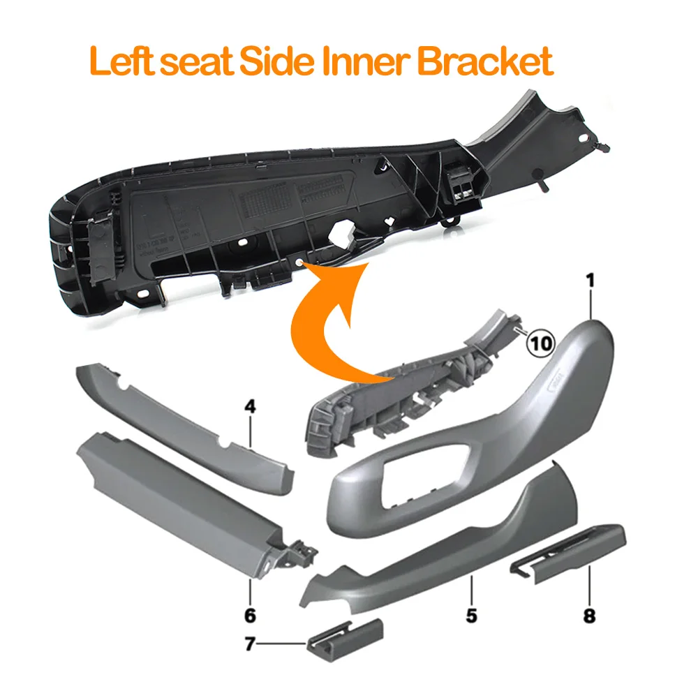 Cubierta de soporte de Panel de marco de soporte lateral de asiento delantero izquierdo y derecho para BMW X5, X6, F15, F16, F85, F90, 52107317459