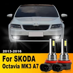 2Pcs LED Lamp Car Front Fog Light 12V 6000K High Brightness Auto Luces H8 H11 H16JP For SKODA Octavia MK3 A7 2013 2014 2015 2016