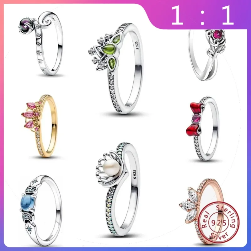 

Anillo de Princesa Encantador de Plata de Ley 925 – A la Moda, Tamaños 6/7/8/9