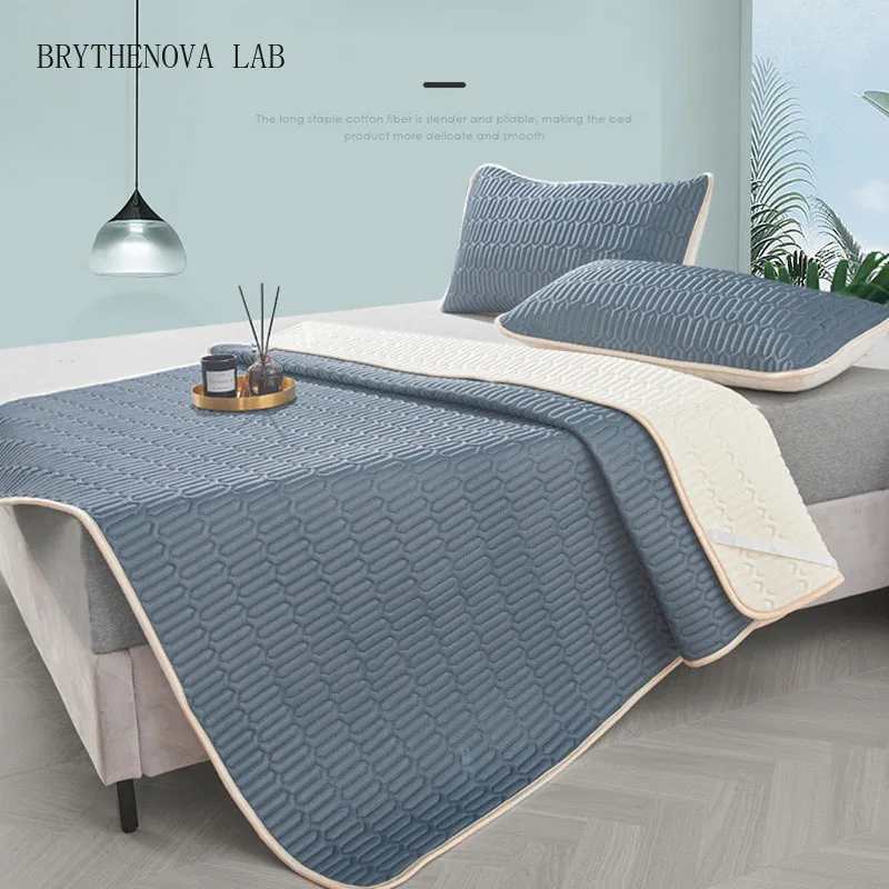 Nordic Summer Latex Ice Cooling Mat Set Thick Folding Air Mattress Conditioner Topper with Strap Solid Color Soft Bedding Sets