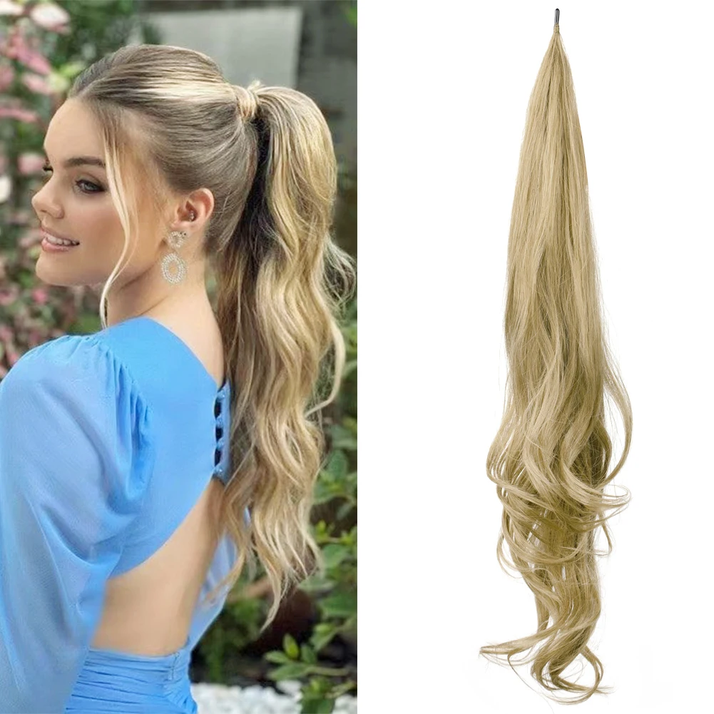 

Belle Show Long Ponytal Hair Extensions Flexible Wrap Around PonyTail Natural Wavy Ponytail Extension for Women