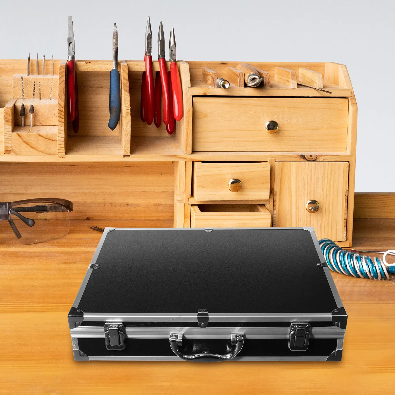 

Password Tool Box Metal Frame Portable Storage Case Large Capacity Travel Organizer For Tools Hardware Portable Tool Storage