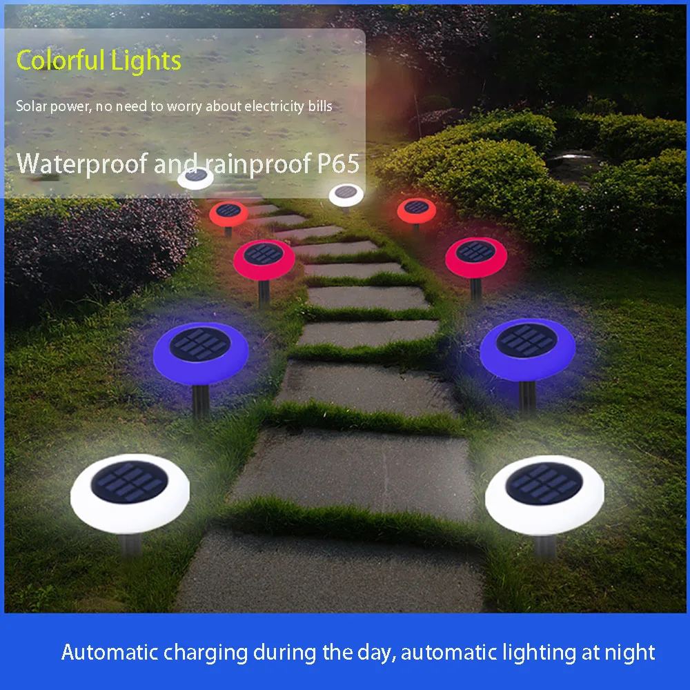 

Solar Garden Lamp RGB Led Light Outdoor Lawn Lights Floor Lamps Waterproof Ip65 Outdoor Lighting for Yard Landscaping Decorate