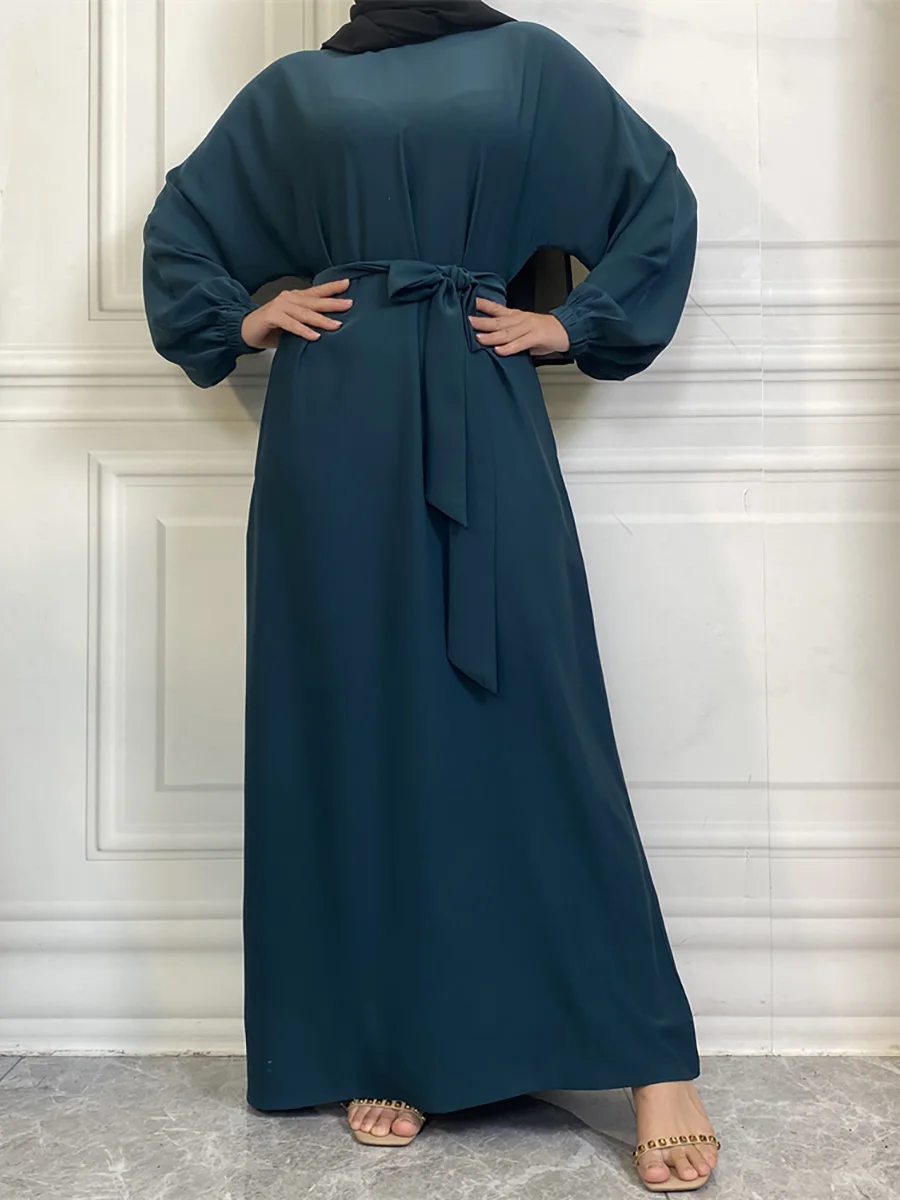 حار سيلي أسلوب بسيط فساتين مغربية قفطان تركيا بلون الخليج عبايات المرأة الإسلامية فستان طويل مسلم السعودية رداء رمضان 74