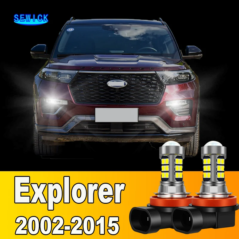 2x LED Front Fog Light Bulb Accessories For Ford Explorer 2002 2003 2004 2005 2006 2007 2008 2009 2010 2011 2012 2013 2014 2015