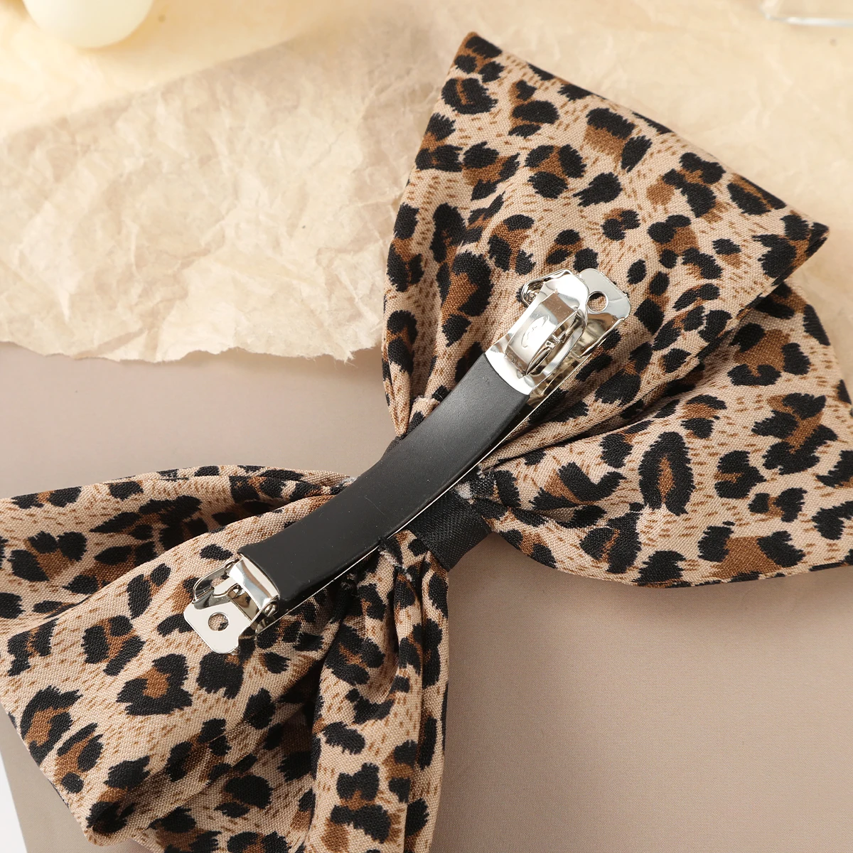 AWAYTR New Fashion Leopard Bow Hair Clip Big Bow Hairpin Spring Clip Barrettes Women Girls Hair Accessories Headwear