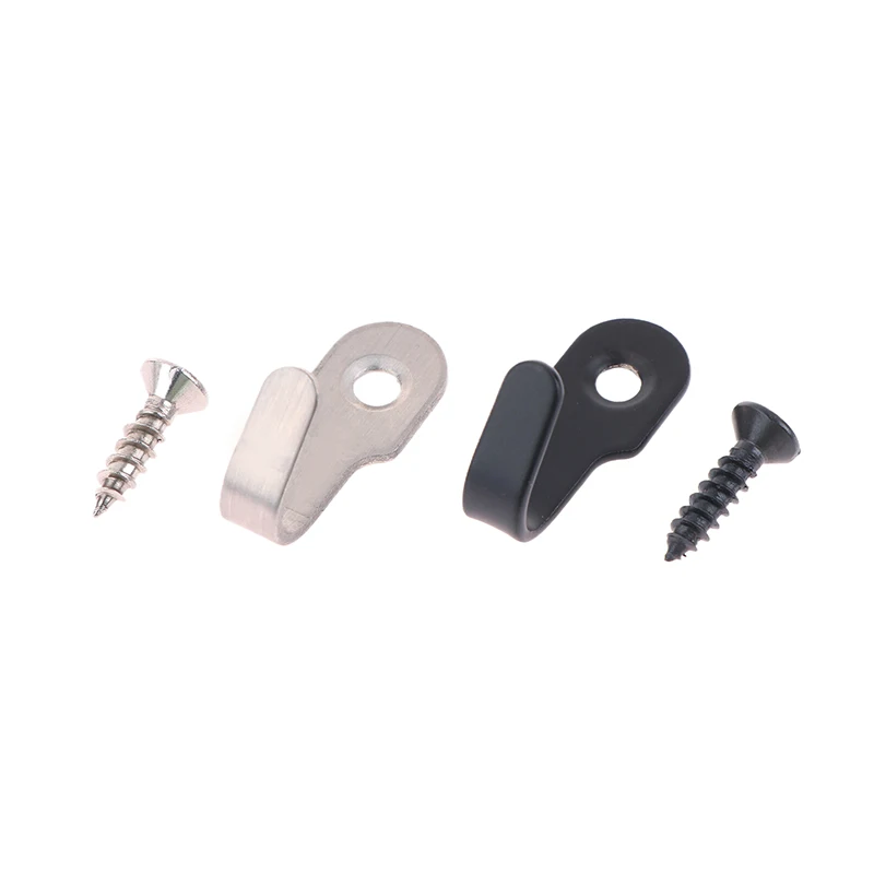 10Pcs/Set Mini Stainless Steel J-shaped Hook With Screw Items Key Rack Wall Mounted Punching Hook Bathroom Kitchen Hardware
