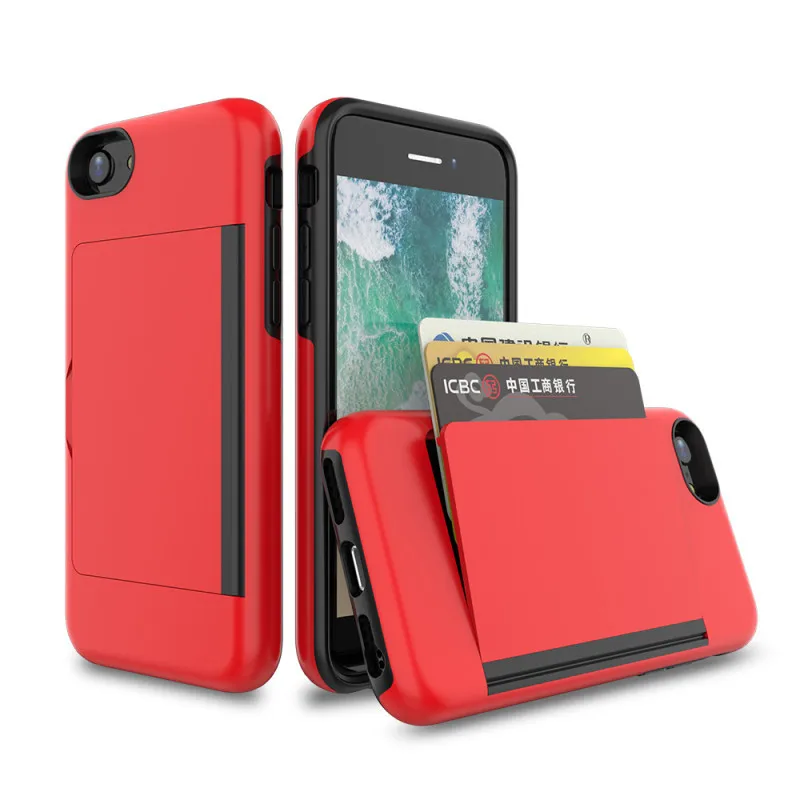 For iPhone 18 Pro Max 17 16 15 14 13 12 11 XS XR SE 2022  6 7 8 Plus Case Candy Color Card Slots Cover Business Capa