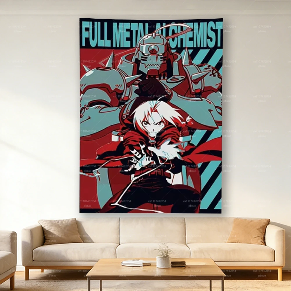 

1 шт. Аниме-гобелен «Алхимик», постер с Эдвардом Элриком и Альфонсом Элриком, настенный декор в стиле холста для спальни и игровой комнаты