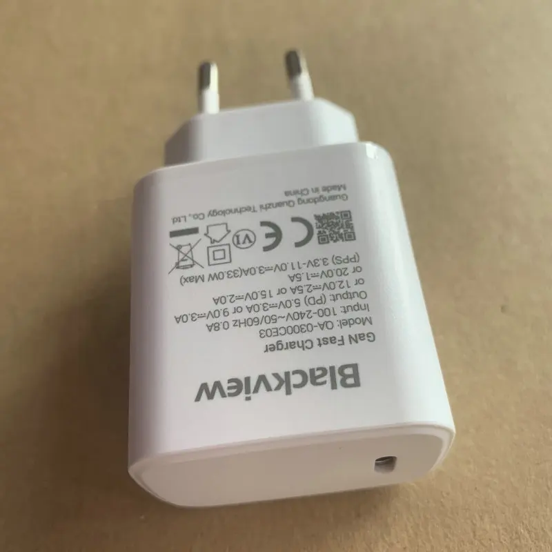 Fast Charger for Blackview SHARK 8 OSCAL S80 BV7100 BL5000 Original EU Plug Travel 33W Power Adapter Type C To Type C Cable - náhled 4