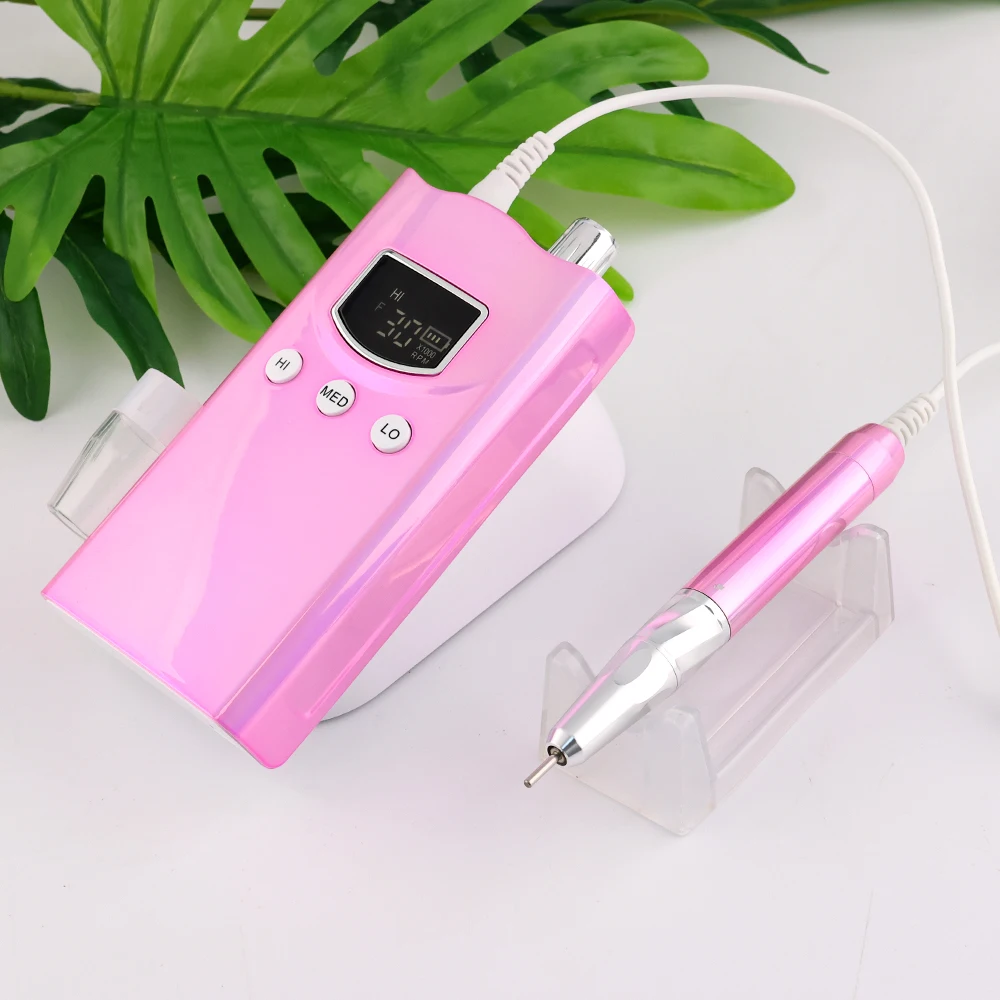 Portable Brushless Nail Drill Machine 35000 Rpm Wireless Rechargeable Cordless Efile Electric Nail File