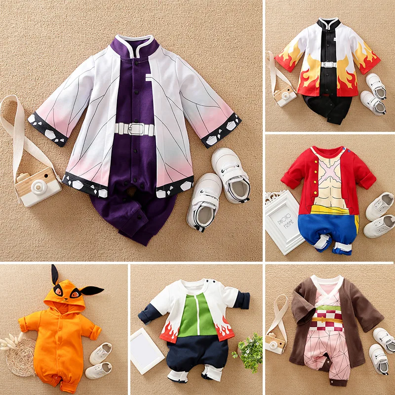 Baby Spring and Autumn Clothing Long sleeved Cotton A-Class Harper Outerwear Anime Style Newborn jumpsuit Cross border