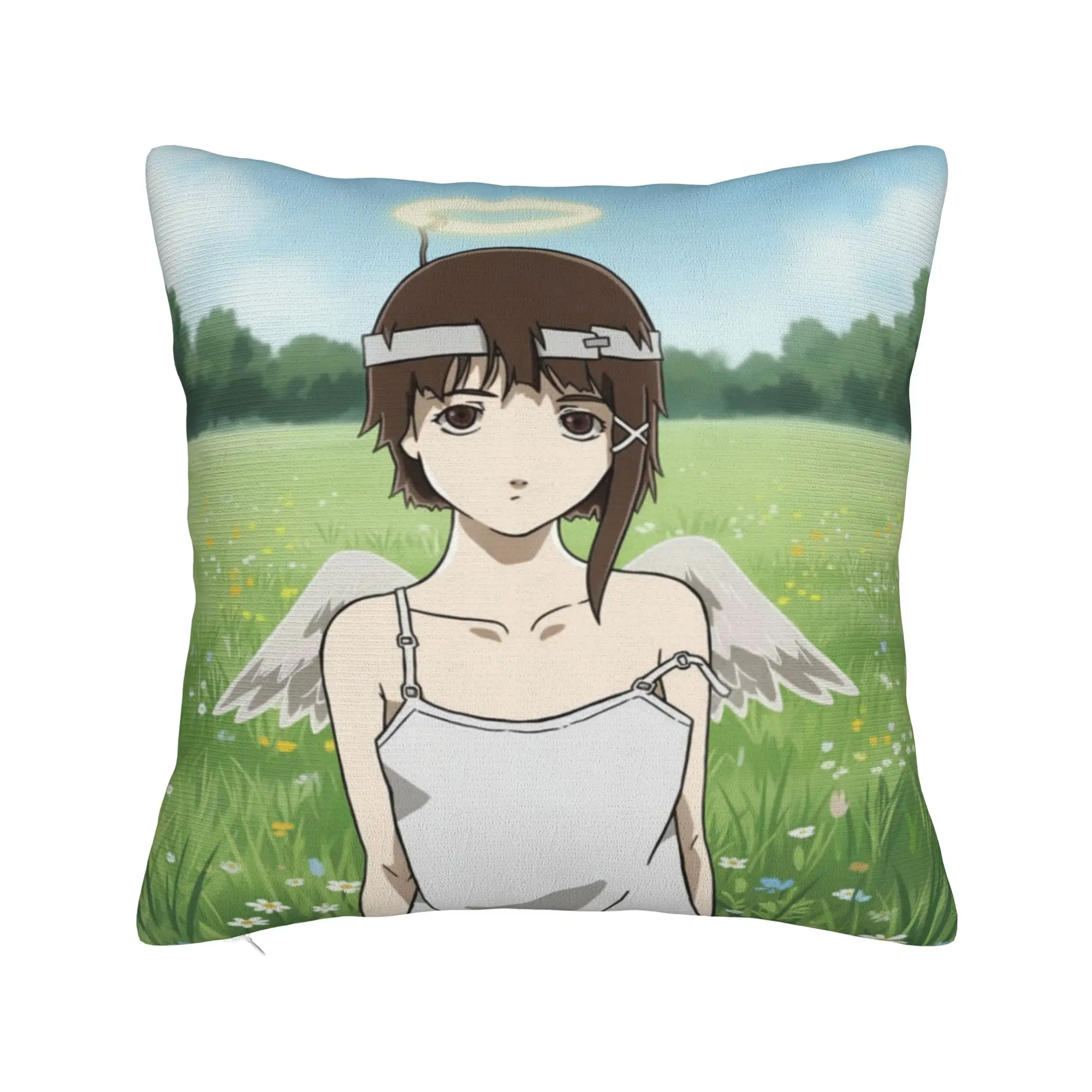 Anime Serial Experiments Lain Pillowcases  Vintage Pillow Case For Sofa Car Home Decor Graphic Pillow Cover