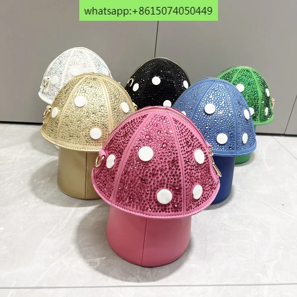 Hot Diamond Bag Women's Handbag Mushroom Shaped Single Shoulder Crossbody Bag