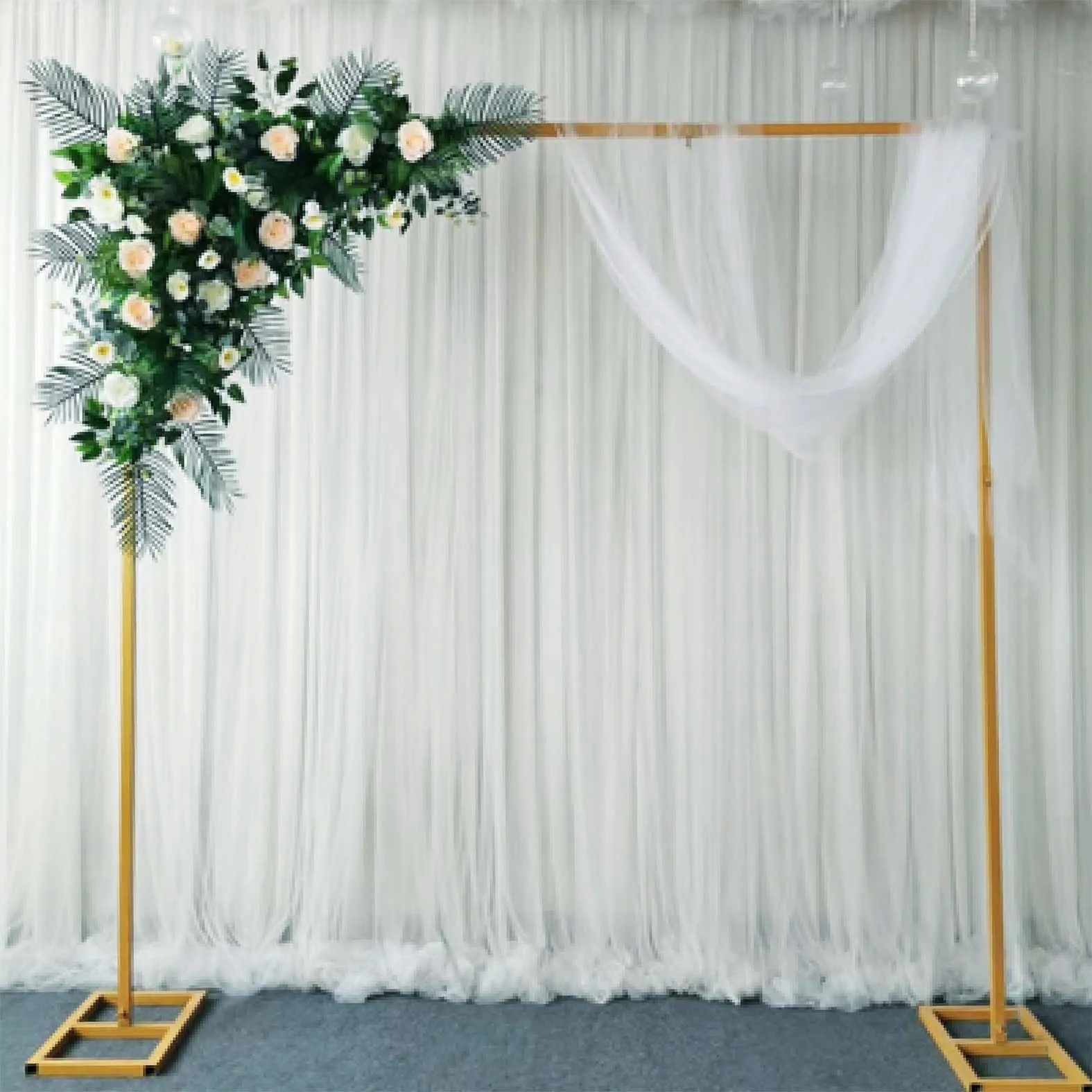 

Gold Square Arch Background Stand for Birthday Party Balloon Frame / Wedding Decor Banquet Backdrop Curtain and Flower Support