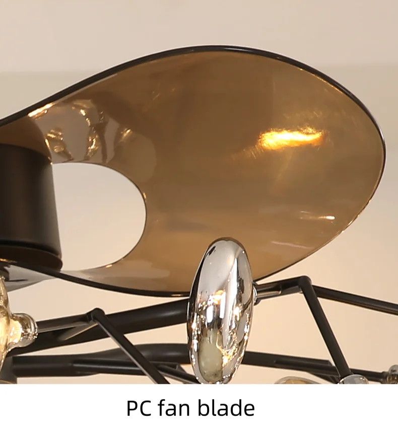 JYLIGHTING Modern Luxury LED Ceiling Fans Glass Chandelier Firefly Metal Creative Fan Light Bedroom Living Remote Control ABS