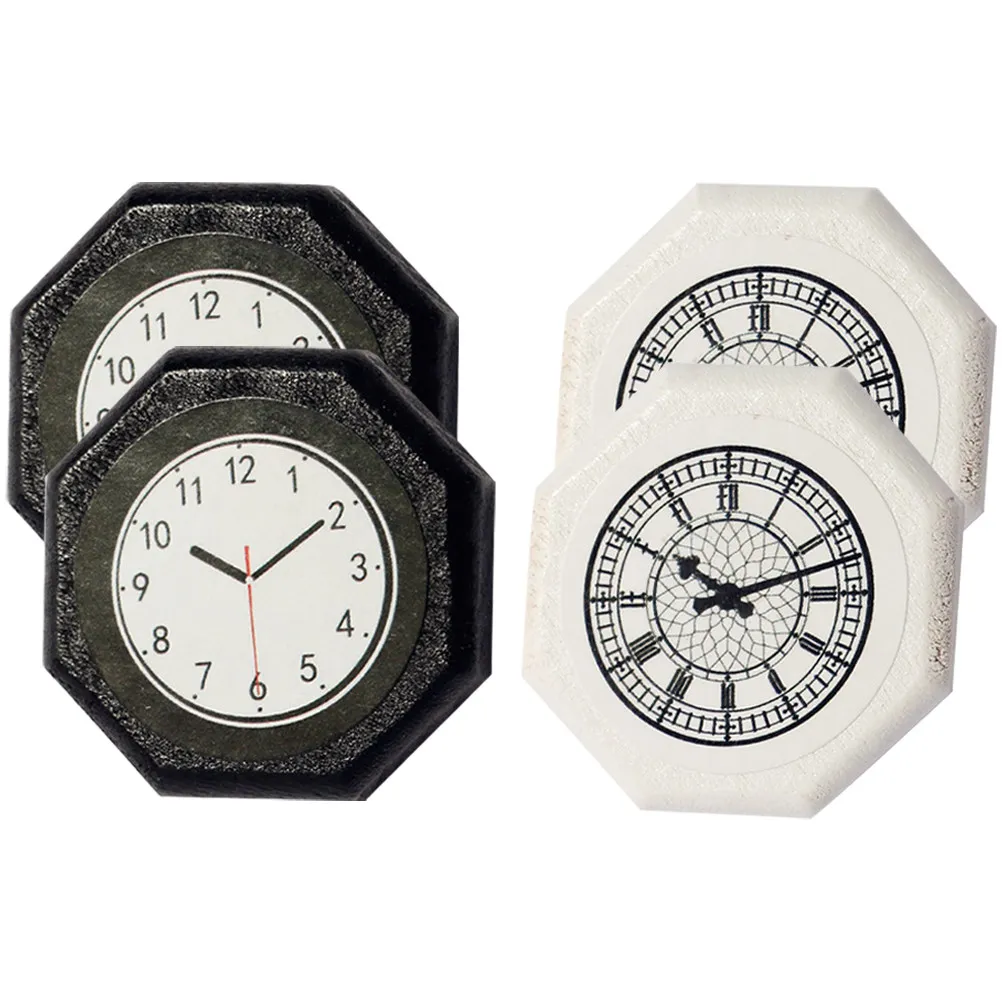 

4Pcs Tiny Wall Clock Models for Miniature House Decoration Elegant Small Simulation Clocks Mini House Accessories Mini Decor