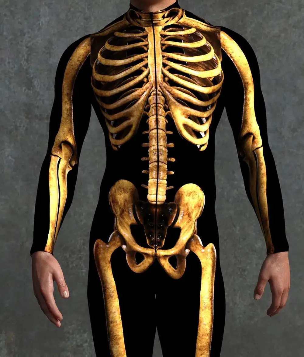 POP Halloween-Skelett-Cosplay-Overall mit Daumen, bunter Kunstdruck, Bodysuit mit Reißverschluss vorne, Catsuit, Themenparty-Outfit, Rave-Outfit – Detail 17