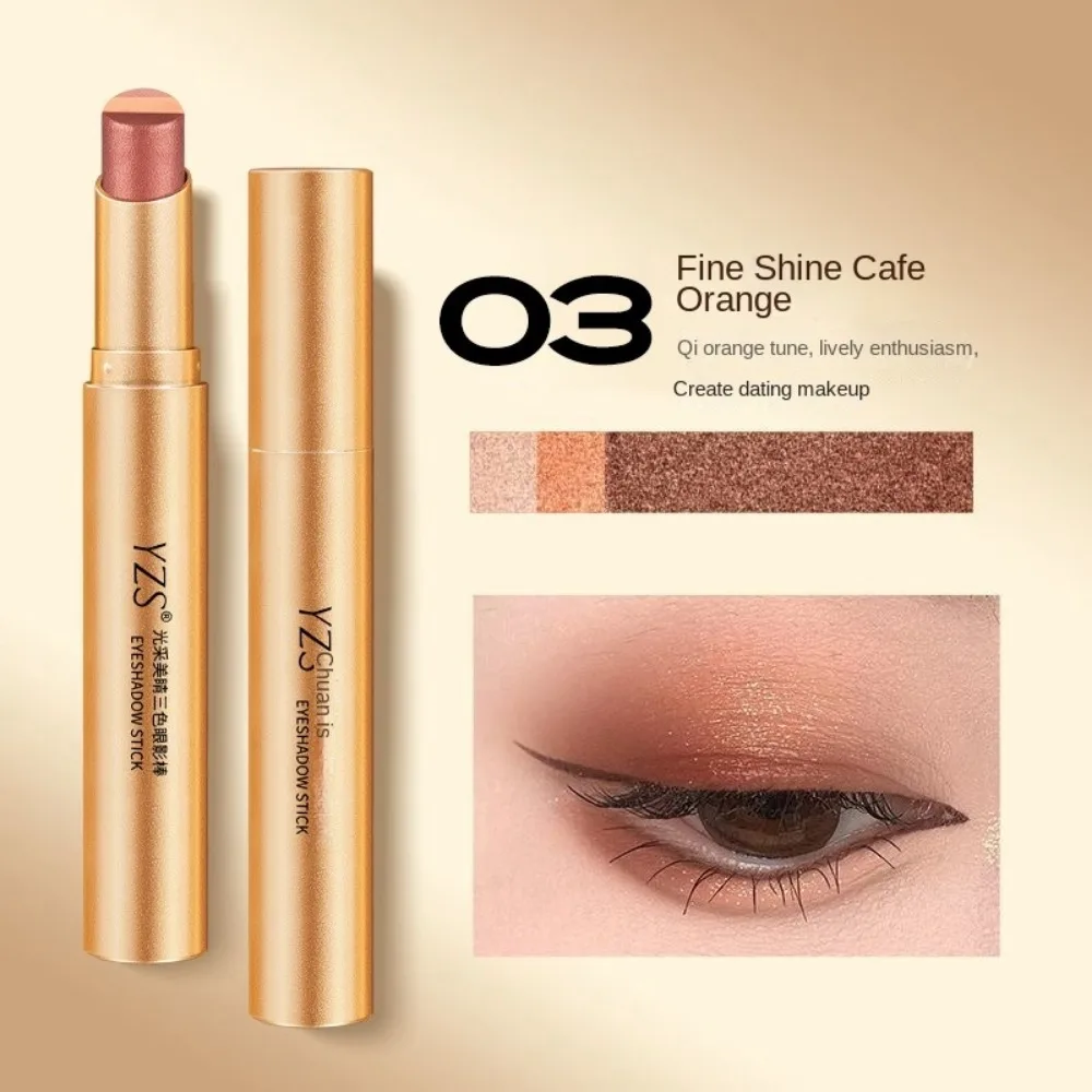 ใหม่ Tri-สีอายแชโดว์ Matte FINISH Long Lasting Highlighter ปากกาอายแชโดว์กันน้ําปากกา Quick แต่งหน้า
