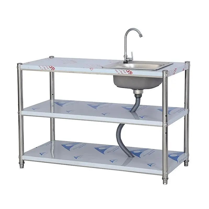 

Kitchen Sink Stainless Steel with Bracket Vegetable Basin Canteen Single Slot Double Slot Dishwashing Disinfection Wash Sink