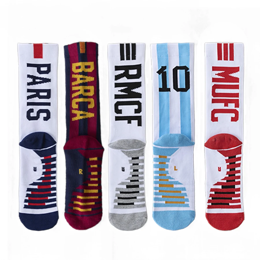 1pair-5 pairs, men's soccer socks with anti slip and wear-resistant midsole, sports socks, basketball socks