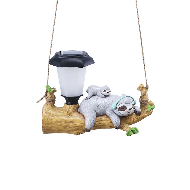 3Pcs/Lots New GardenSolar Light Squirrel Sloth Hanging Cartoon Animal Outdoor Garden Decoration