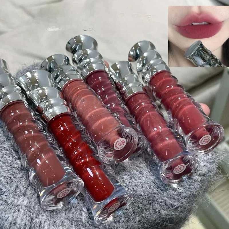 Kakashow Twisted Tube Samt-Matt-Lipgloss mit weichem Nebel-Finish, hoher Pigmentierung, langanhaltend, nicht austrocknend, Nude-Töne, tägliche Lippen-Make-up-Lösung