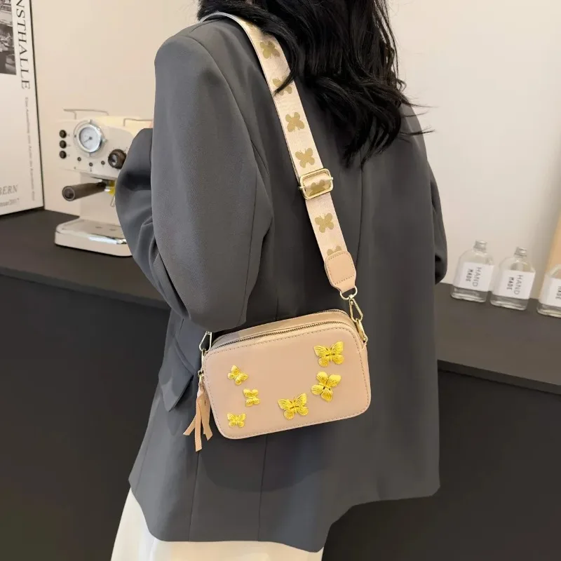 

2025 Women's New Bestseller Gold Butterfly Pattern Solid Color Bag - Detachable Chain Daily Commute Essentials for Ladies
