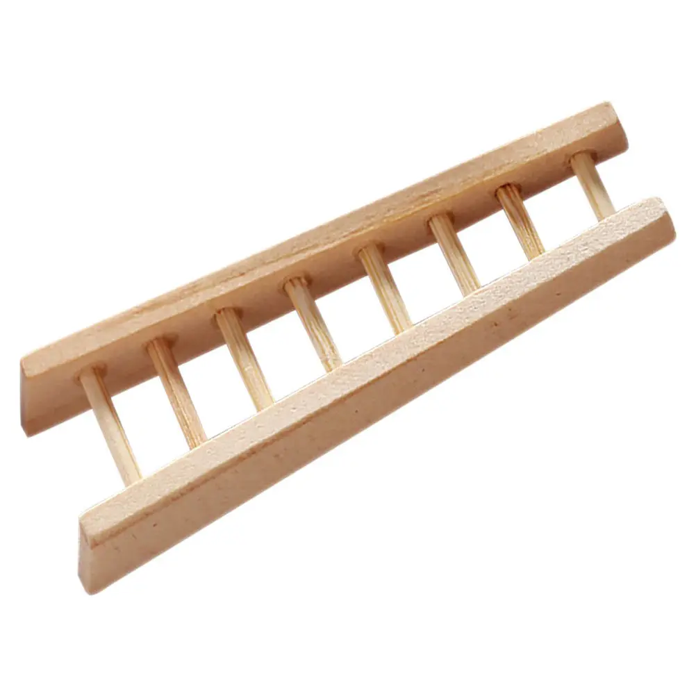 Mini Wood Ladder Dollhouse Furniture Accessory Tiny House Stairs Fairy Garden Stair Decor Craft Mini House Stairs