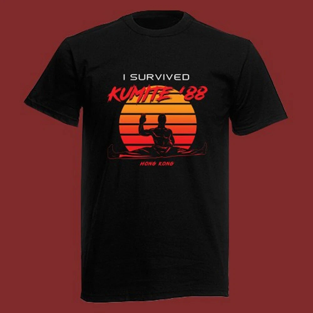 Bloodsport I Survived Kumite '88 Men's Black Men's T-Shirt Black Short Sleeve for Summer Unisex All-Season