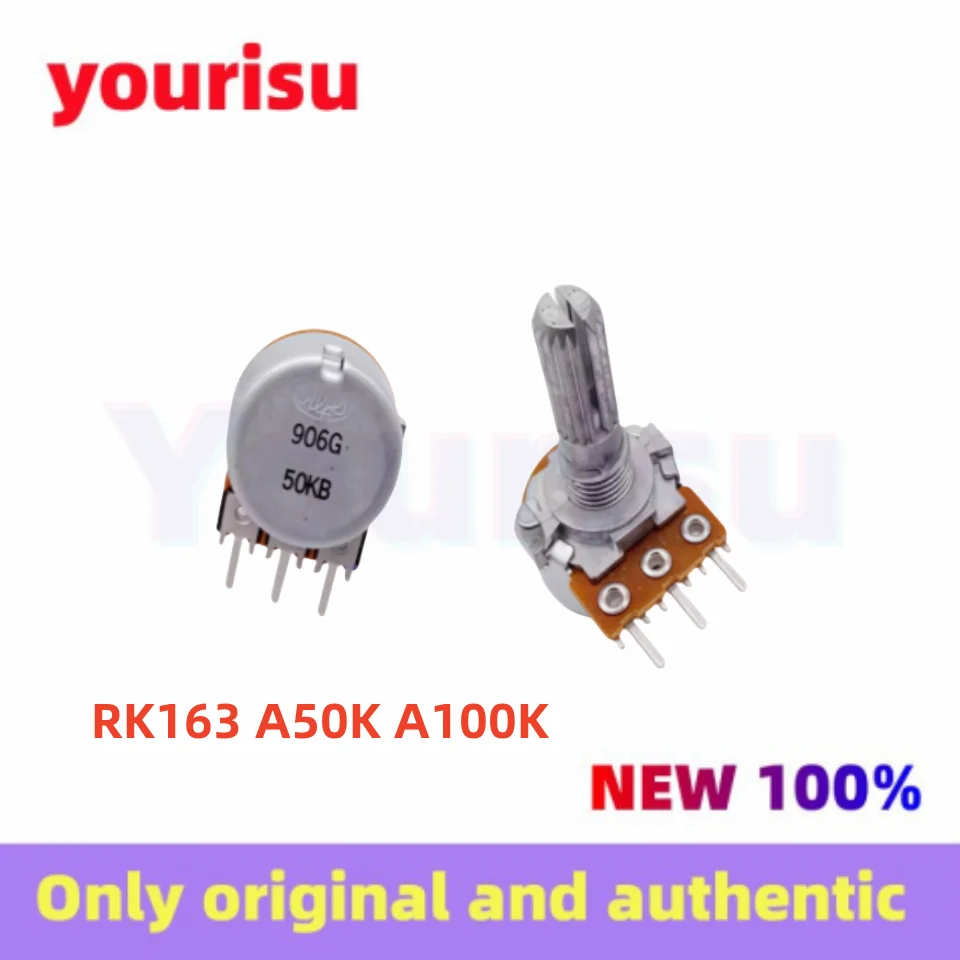 1Pcs/Lot original ALPS RK163 dual volume potentiometer A50K A100K A104 503 A50KX2 A100KX2  25MM flower stem
