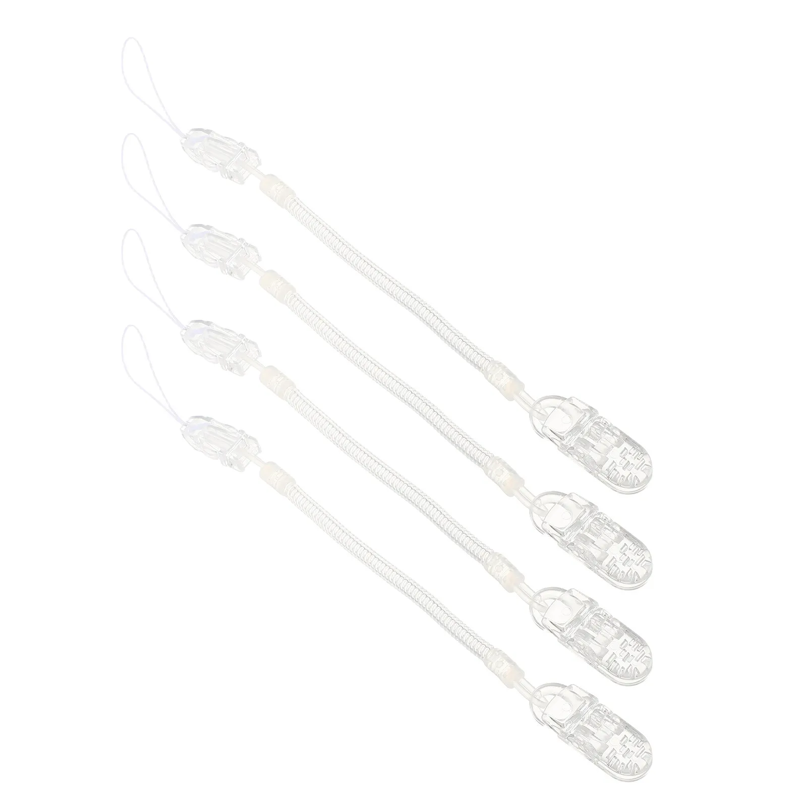 4Pcs Baby Pacifier Chain Holder Clear Lightweight Plastic Clip Baby Pacifier Replacement Loss Prevention for Newborn Boys Girls