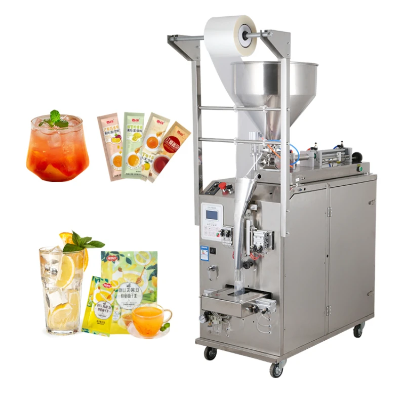 vertical small bag liquid bag honey sticker sachet packaging machine milk jam soup water oil filling and packaging machine