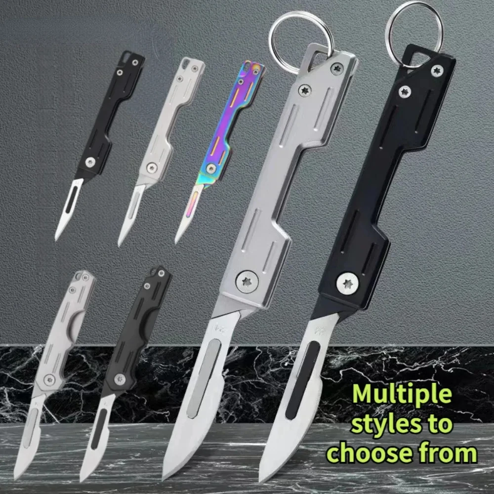 New Mini Stainless Steel Pocket Knife Kit, Folding Knife, Replaceable Blade, Sharp Knife Enthusiast, Handmade Knife