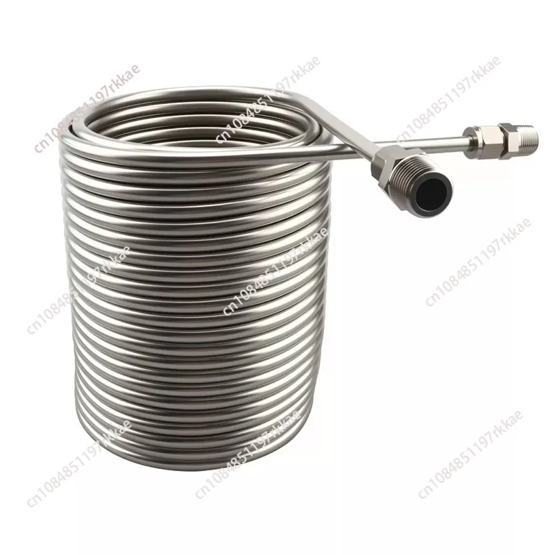 20m Length Cooling Coil, Double Layer Beer Water Wort Chiller ,Food Grade 304 Stainless Steel, With 3/8'' and 1/2