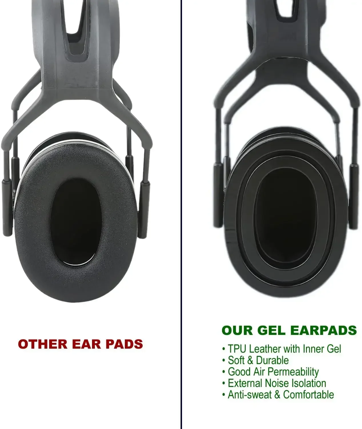 1 pasang earpad Headphone Gel silika pendingin lembut, Earphone pengganti bantalan tebal untuk Headphone peltor 3M