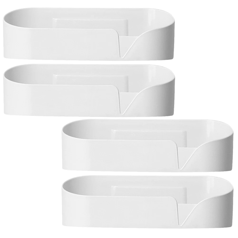 

Bathroom Wall Shelf Storage Rack No Nails Mount Toothbrush Holder Shower ganizer PP Tidy Sundries Kitchen Adhesive Rack