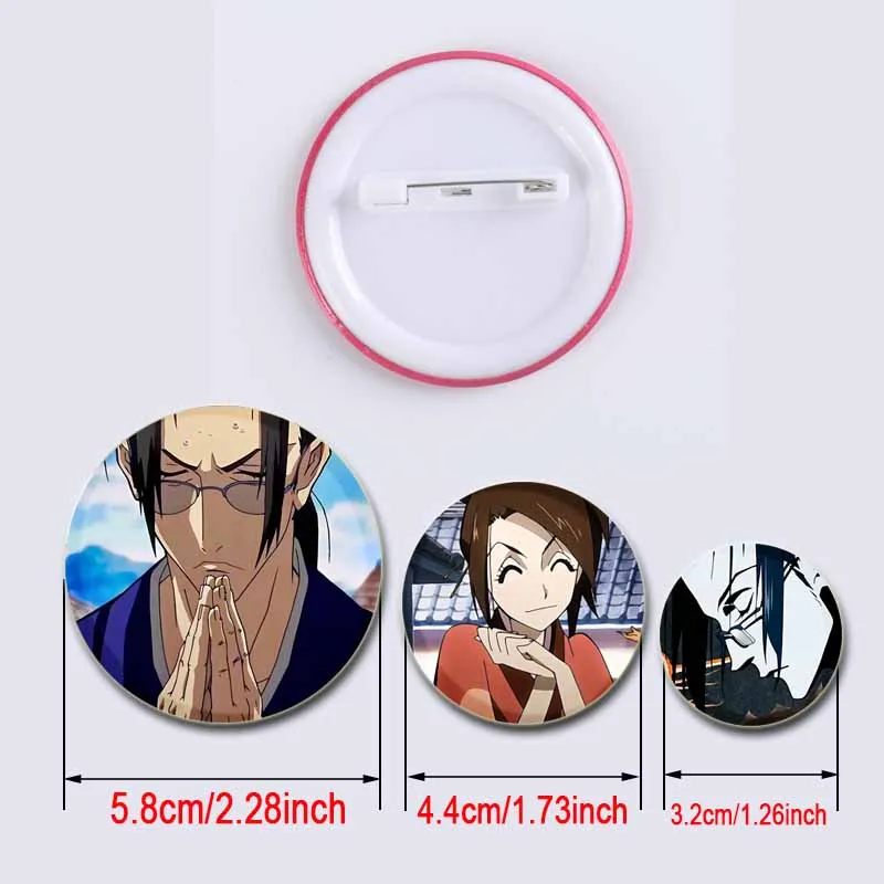 32/44/58mm Anime Samurai Champloo Simple Button Pins Cartoon Badge Snap Brooch Fashion Decoration Birthday Anniversary Gifts