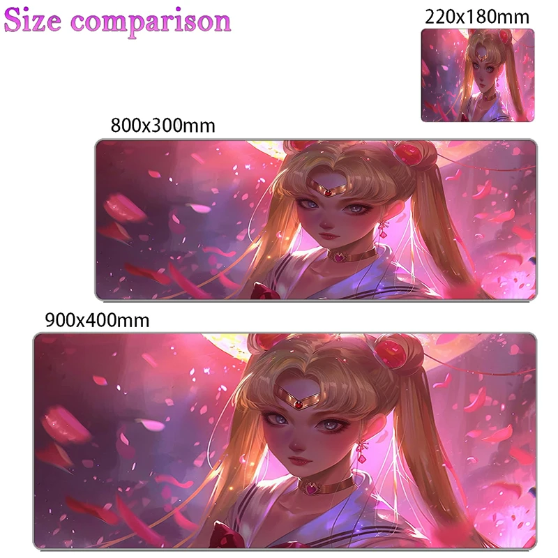 Mouse Pads S-Sailor M-Moon, tapete de mesa grande para teclado e mouse gamer XXL, tapete de borracha, tapis souris, mousepad para notebook
