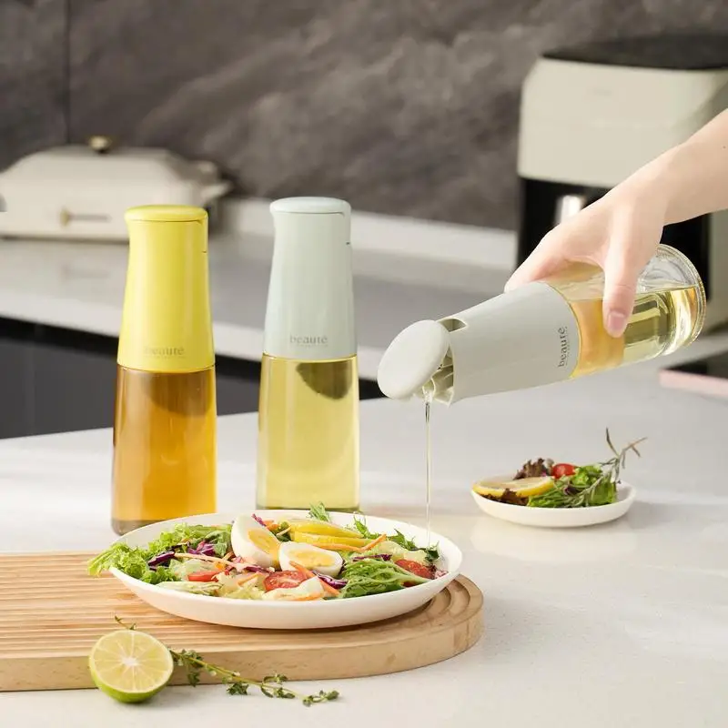 Glass Oil Dispenser Oil Dispenser Bottle 500ml Large Capacity Glass Kitchen Food Grade Bottle Automatic Opening And Closing